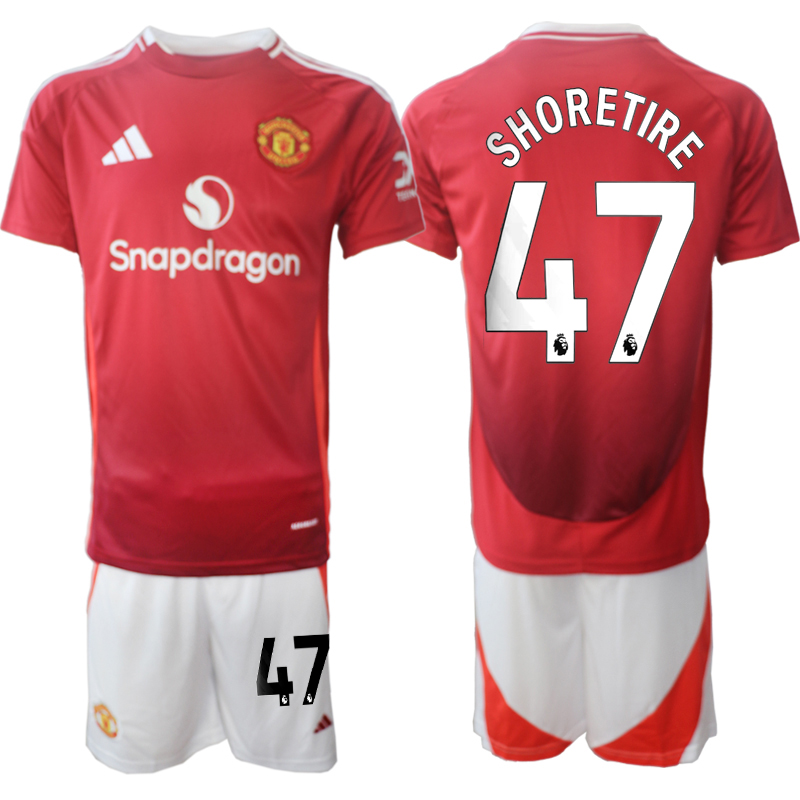Men 2024-2025 Club Manchester United home Red 47 Soccer Jersey